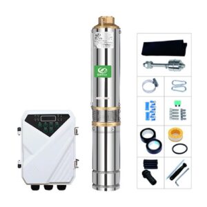 Bomba solar sumergible de 3 pulgadas 1HP DC impulsor de acero inoxidable