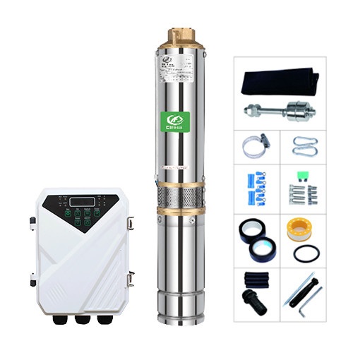 Bomba solar sumergible de 3 pulgadas 1HP DC impulsor de acero inoxidable